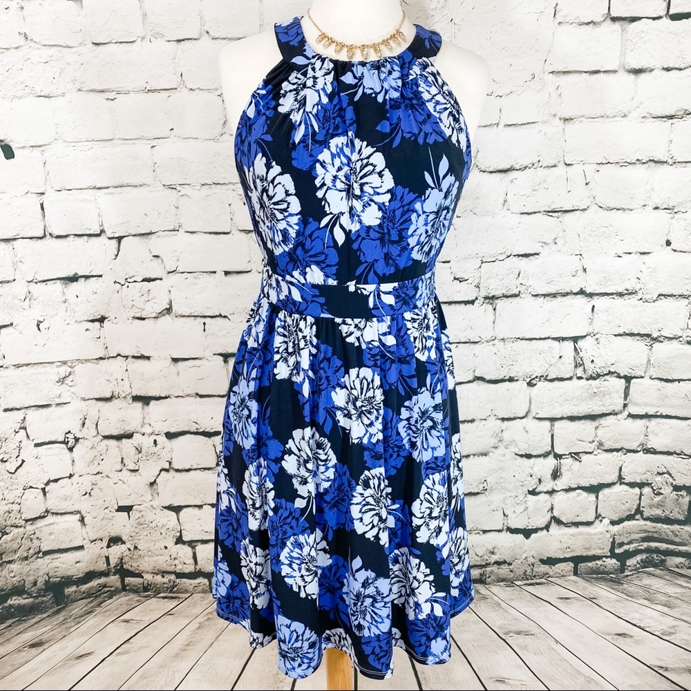 Banana Republic Floral Dress size 8 Navy Blue